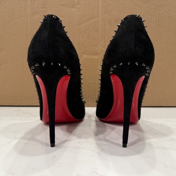 Christian Louboutin Anjalina 100 Black Veau Velours - Picture 6 of 13